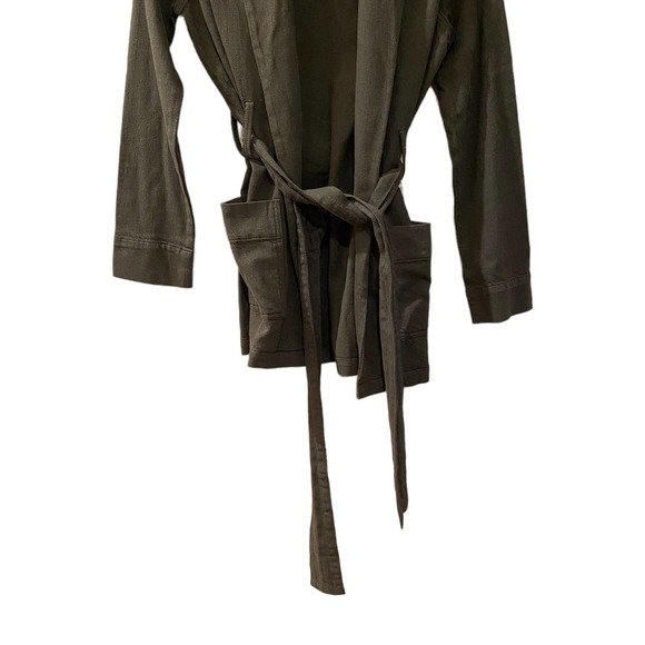 NWT Good American The Wrap Belted Jacket in Olive sz 0 - Picture 3 of 9